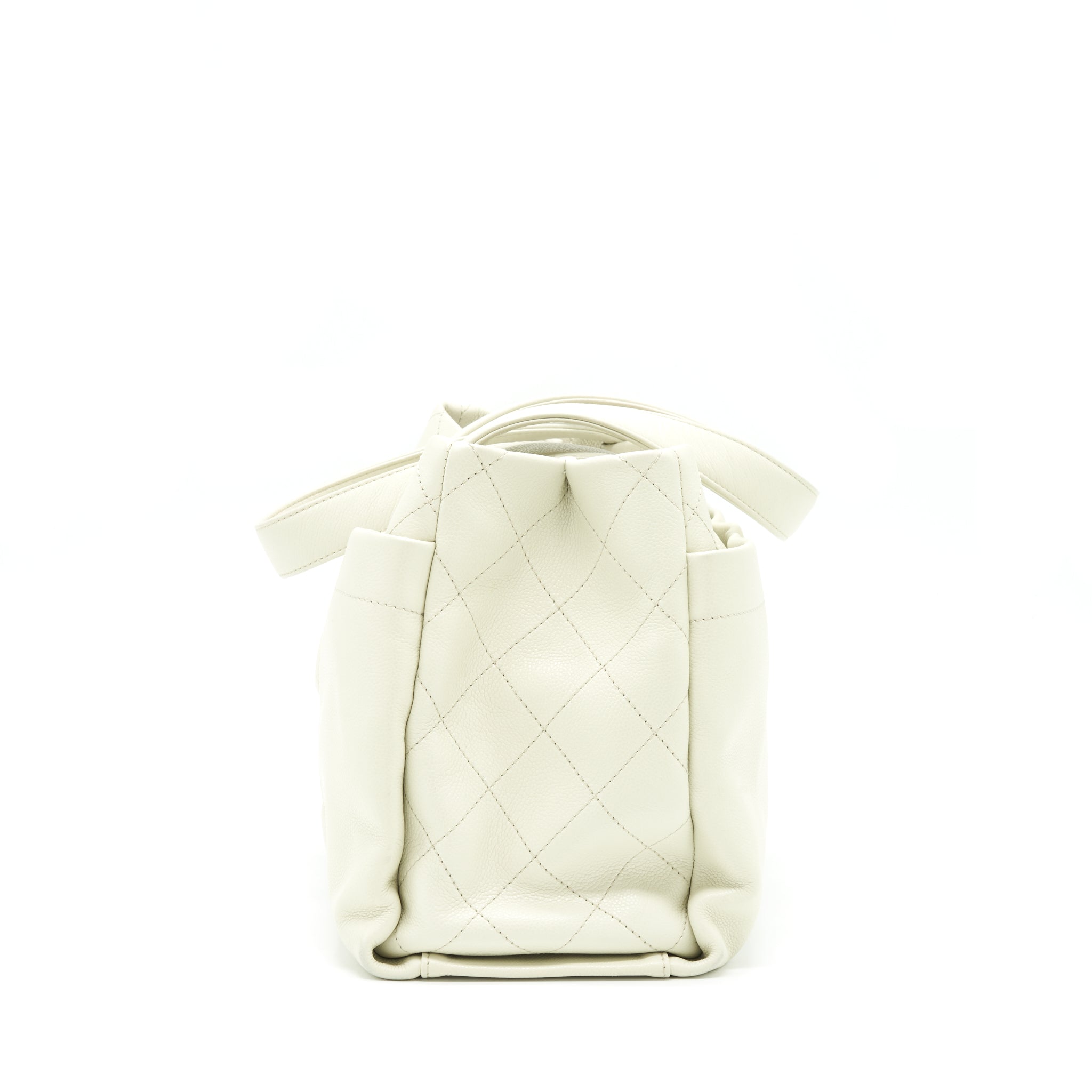 Chanel Large Shopping Tote Bag Caviar Ivory SHW