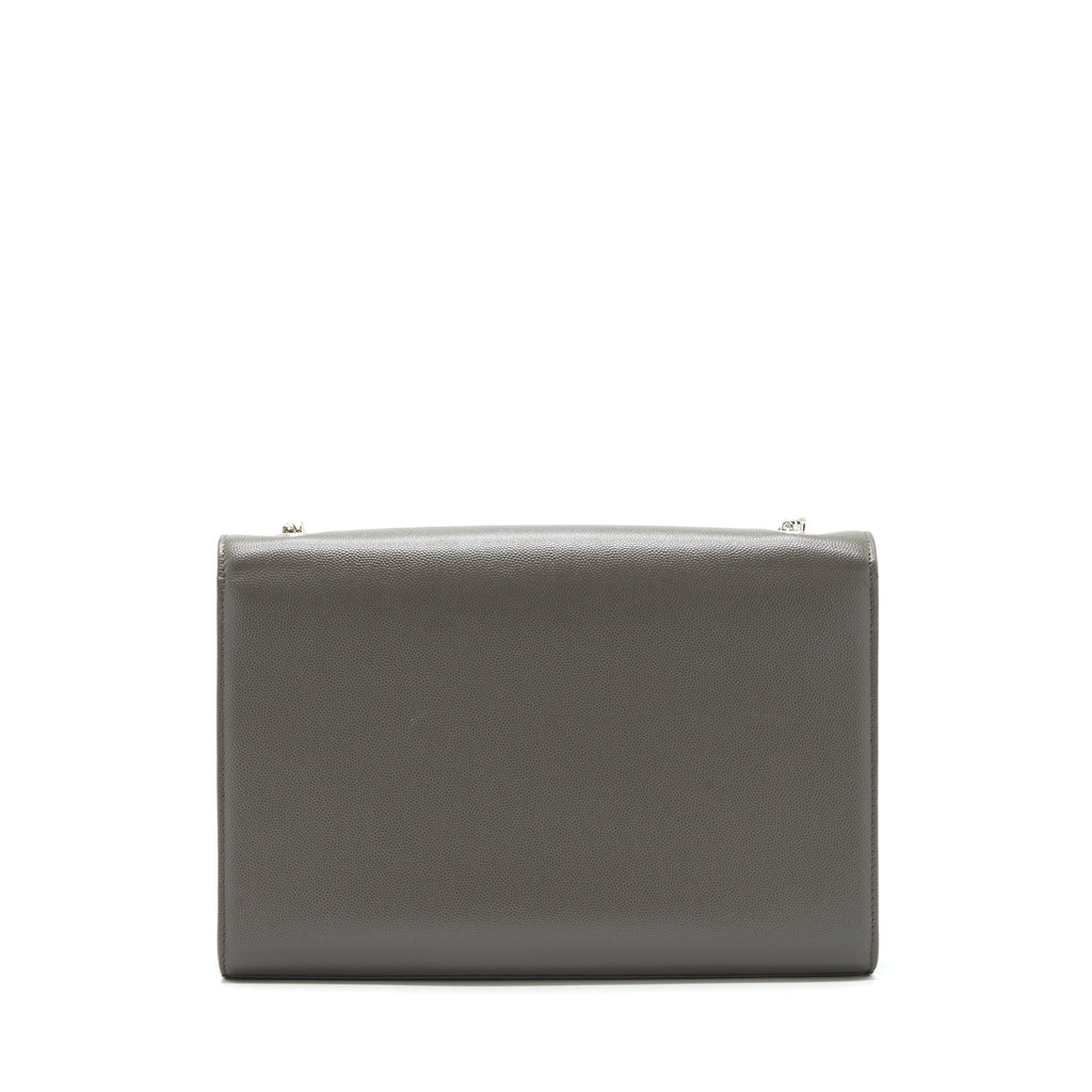 Saint Laurent(YSL) Large Monogramme Kate Chain Bag Grained Calfskin Grey SHW