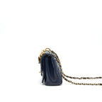 Chanel Quilted Flap Bag Navy with Brushed GHW