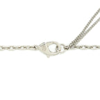 Chanel CC Logo And Pearl Long Necklace Silver Tone
