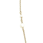 Chanel CC Logo And Pearl Necklace Light Gold Tone