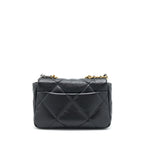 Chanel Small 19 Bag Lambskin Black With Gold And Silver Hardware