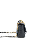 Chanel Small 19 Bag Lambskin Black With Gold And Silver Hardware