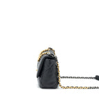 Chanel Small 19 Bag Lambskin Black With Gold And Silver Hardware