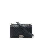 Chanel Medium Boy Bag Lambskin Black Ruthenium Sliver Hardware