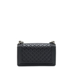 Chanel Medium Boy Bag Lambskin Black Ruthenium Sliver Hardware