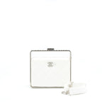 Chanel Quilted Clutch Lambskin White SHW