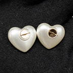 CHANEL Heart Pearl with Crystal CC Logo Earrings Light Gold Tone