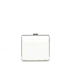 Chanel Quilted Clutch Lambskin White SHW