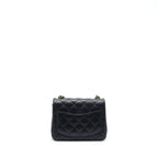 Chanel Mini Square Flap Bag Lambskin Black LGHW (Microchip)