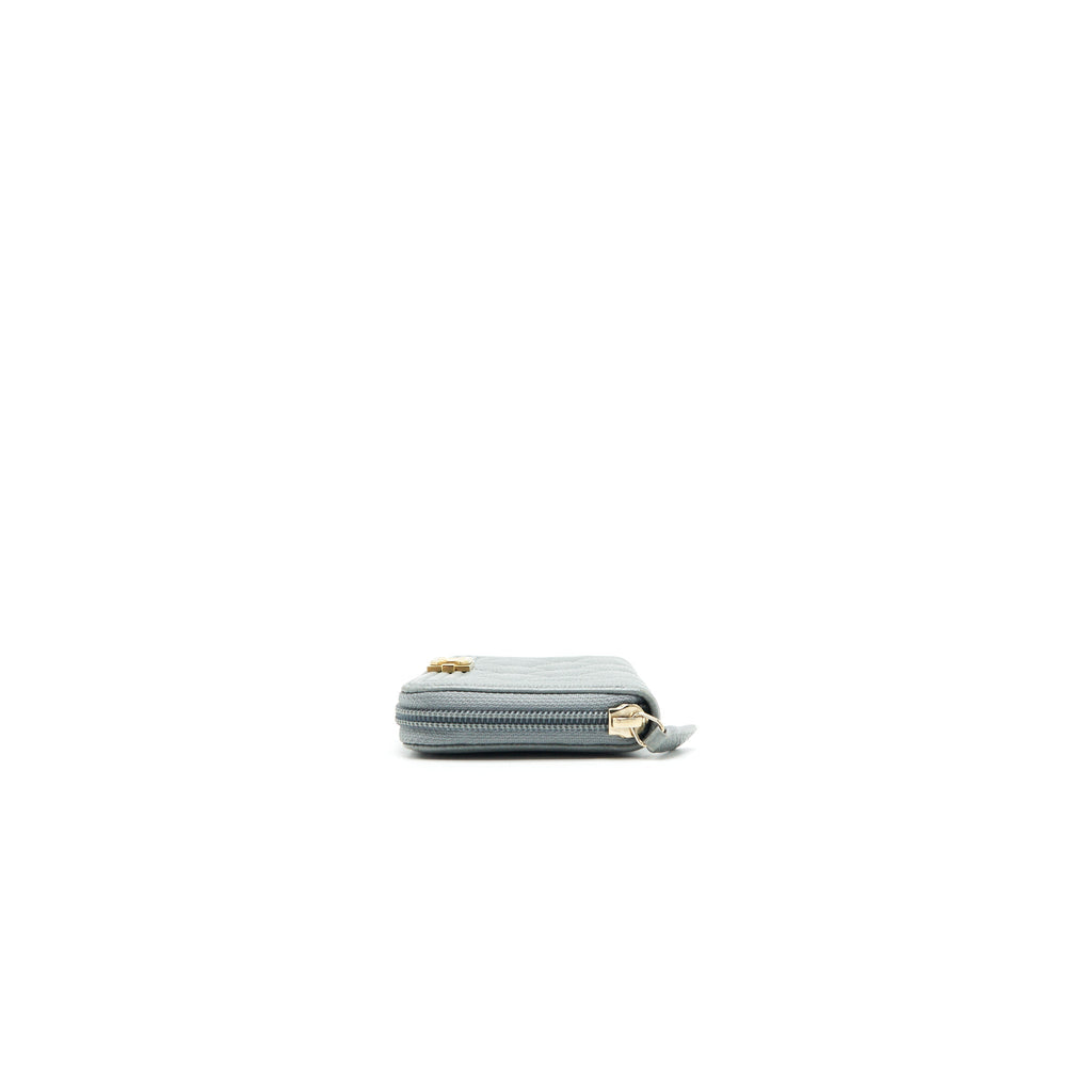 Chanel Caviar small Zip Wallet Grey GHW