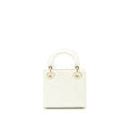 Dior Lizard Mini Lady Dior Bag White LGHW