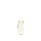 Dior Lizard Mini Lady Dior Bag White LGHW