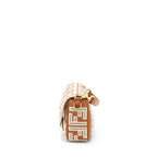 Fendi Baguette Calfskin Brown And White GHW