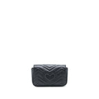 Gucci GG Marmont Super Mini Chain Bag Calfskin Black Brushed GHW