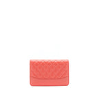 Chanel Wallet On Chain Coral Pink Double Colour Hardware