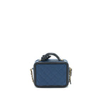 Chanel Filigree Small Vanity Camera Bag Caiver Navy/ Black GHW