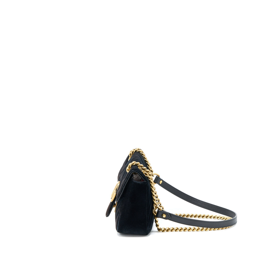 Gucci Mini Marmont Velvet Black GHW