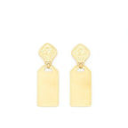 Chanel New Rue Cambon Gold With Pink Stone Drop Earrings