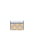 Gucci GG Marmont Flap Bag Matelasse Raffia Blue/Multicolour Brushed GHW