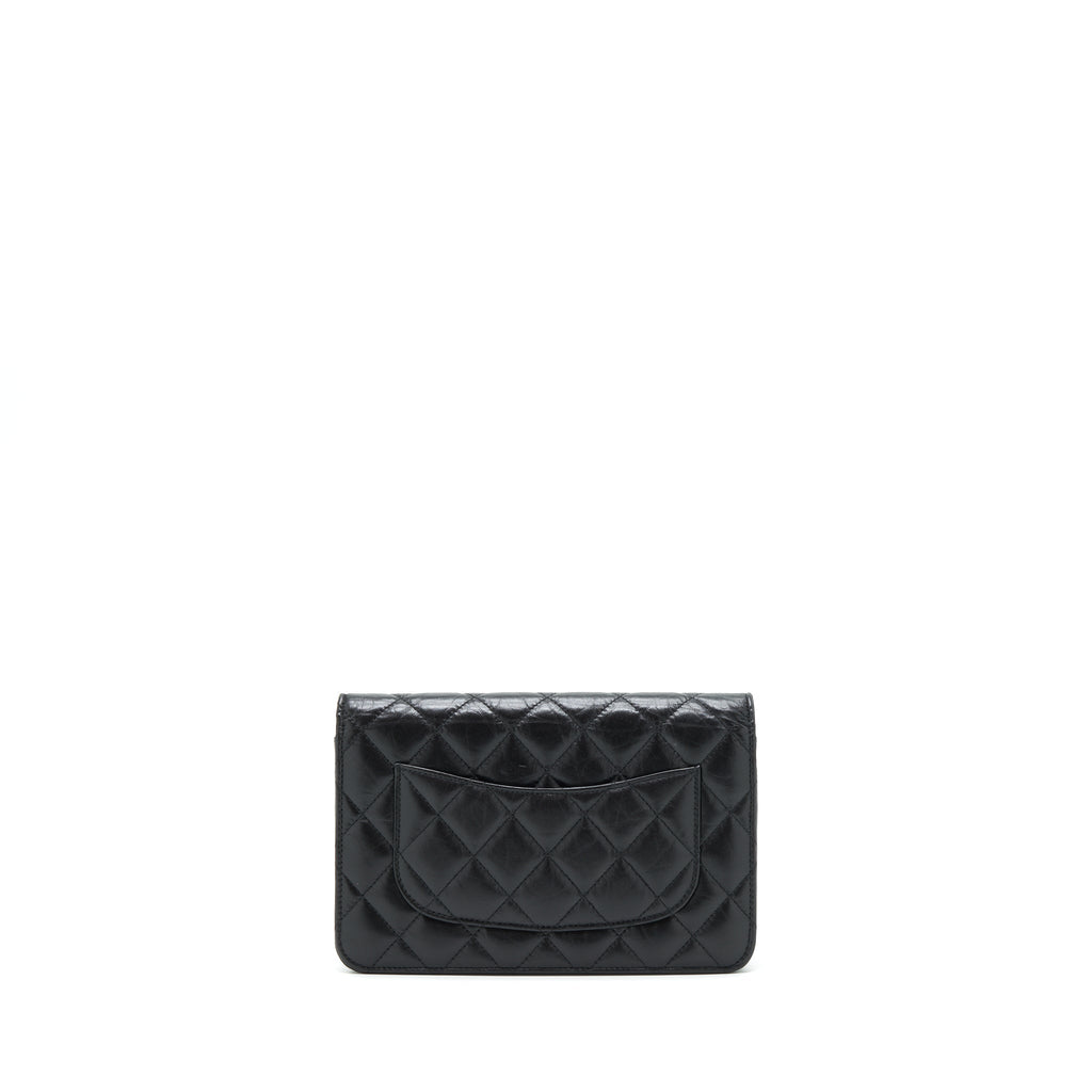 Chanel Reissue Wallet On Chain Aged Calfskin Black with Black Hardware