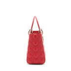 Dior medium lady dior lambskin red GHW