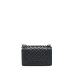 Chanel Small Boy Bag Caviar Black Ruthenium Hardware (Microchip)