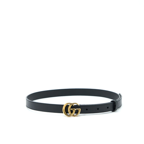 Gucci GG buckle Belt Calfskin Black Brushed GHW
