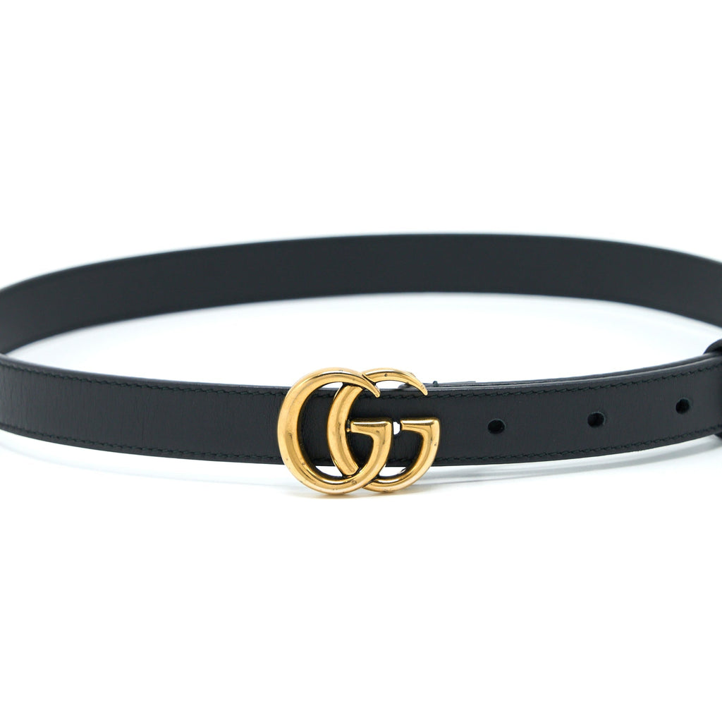 Gucci GG buckle Belt Calfskin Black Brushed GHW