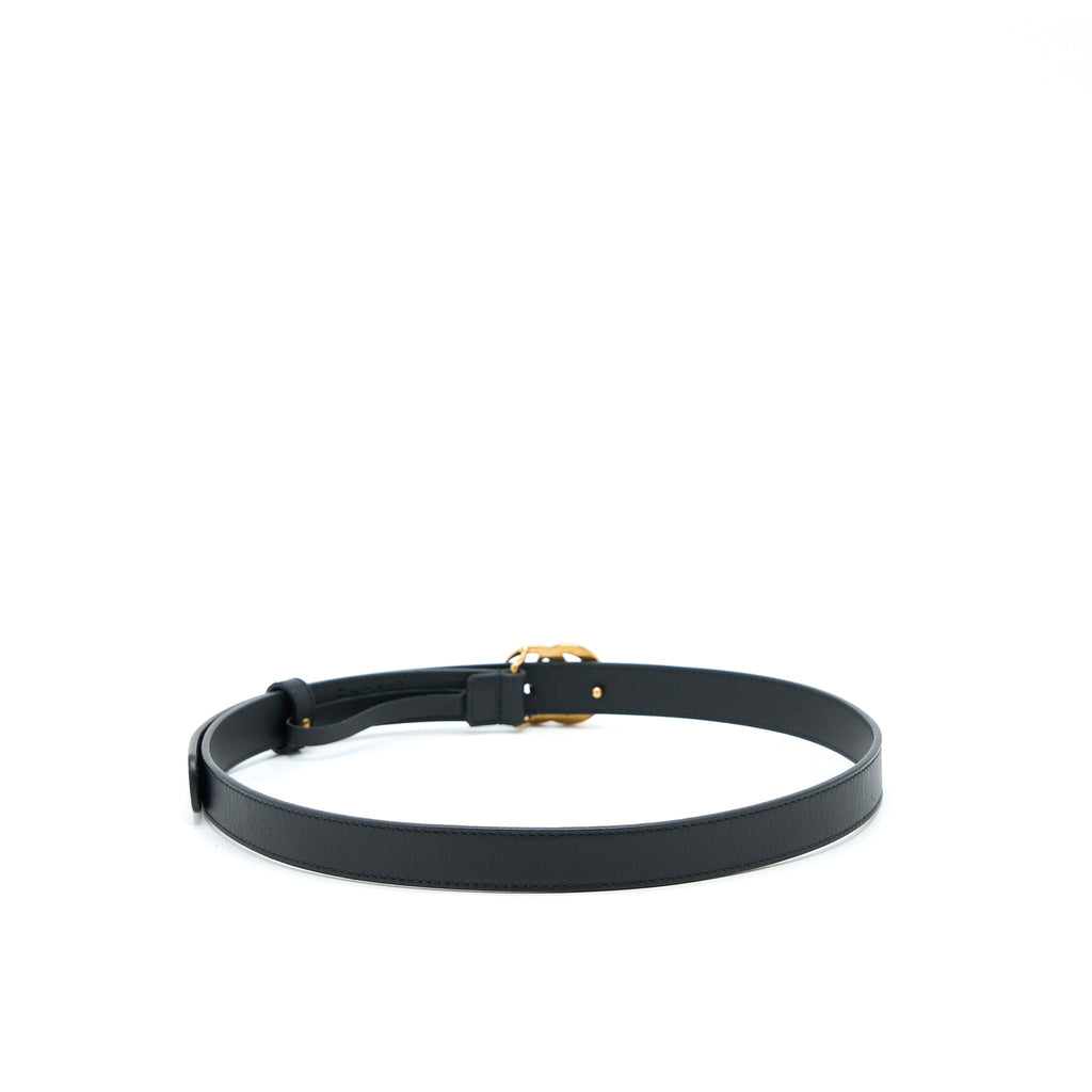 Gucci GG buckle Belt Calfskin Black Brushed GHW