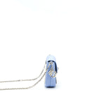 Dior Evening Wallet on chain Light Blue/ black/ White