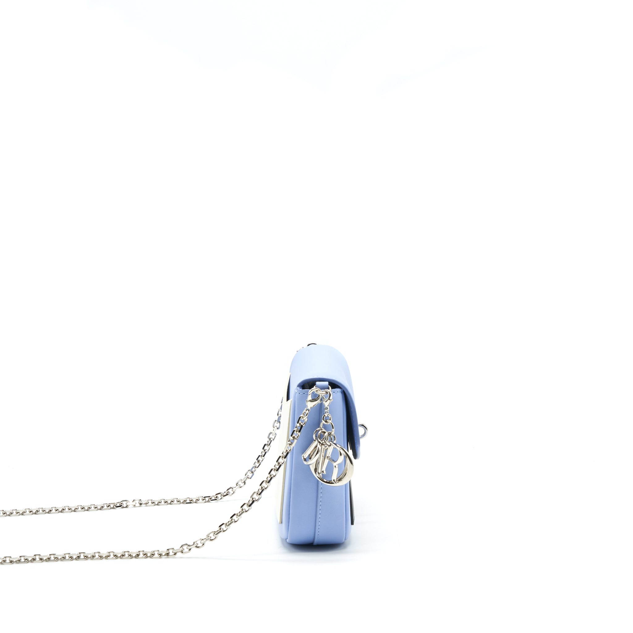 Dior Evening Wallet on chain Light Blue/ black/ White