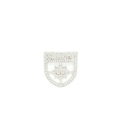 Chanel Shield Brooch With Crystals SHW