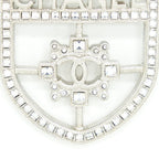 Chanel Shield Brooch With Crystals SHW