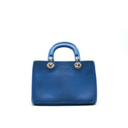 Dior Mini Diorissimo Bag Blue/ Brown with SHW