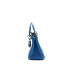Dior Mini Diorissimo Bag Blue/ Brown with SHW