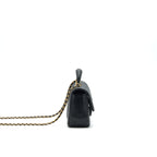 Chanel Rectangular Mini Top Handle Flap Bag granied calfskin black GHW