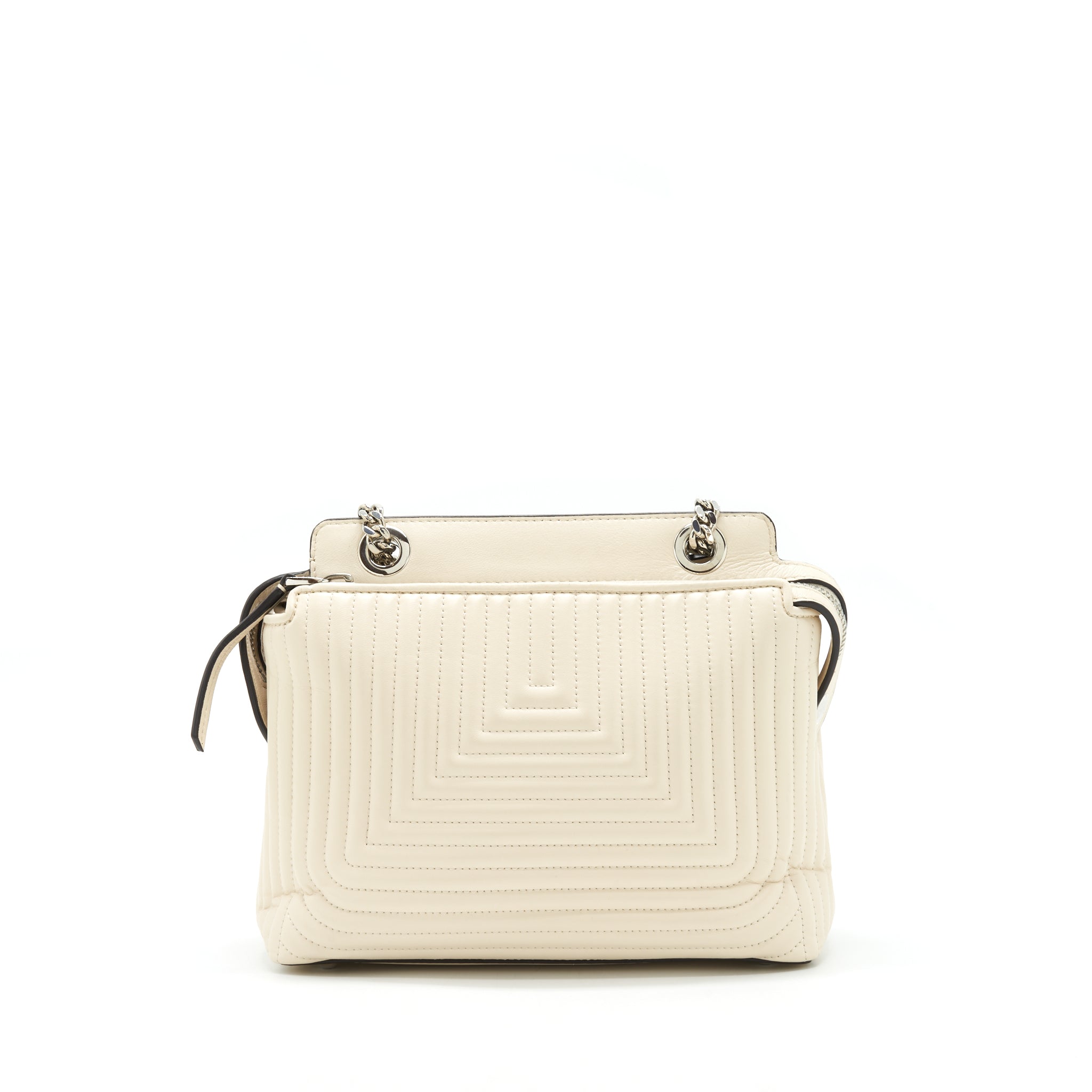 Fendi Dot Com Bag White SHW