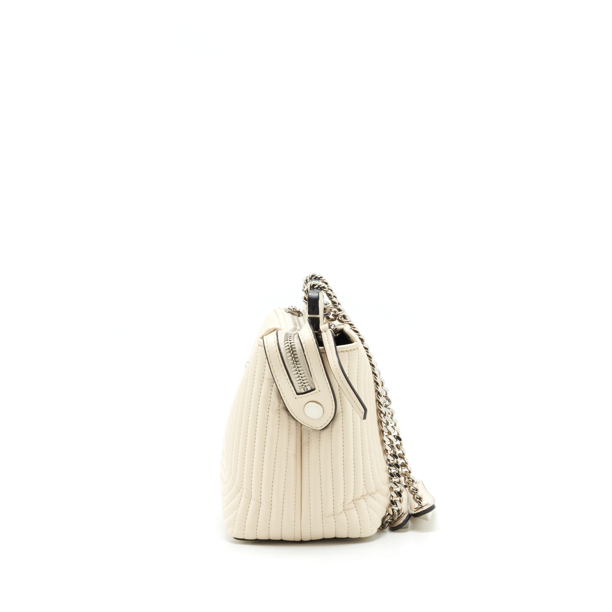 Fendi Dot Com Bag White SHW