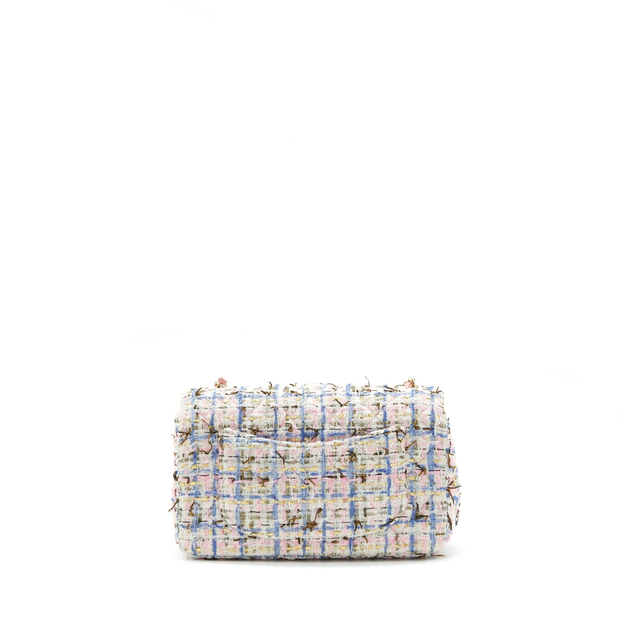 Chanel Mini Rectangular Flap Bag Tweed Multicolour LGHW