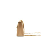 Chanel Vintage Single Flap Bag Cross body Lambskin Beige GHW