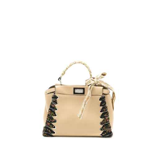Fendi Mini Peekaboo Bag Limited Edition Beige/Multicolour SHW