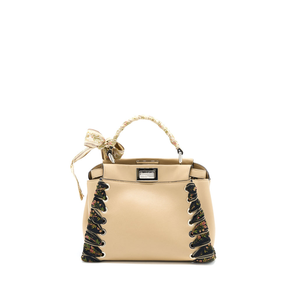 Fendi Mini Peekaboo Bag Limited Edition Beige/Multicolour SHW