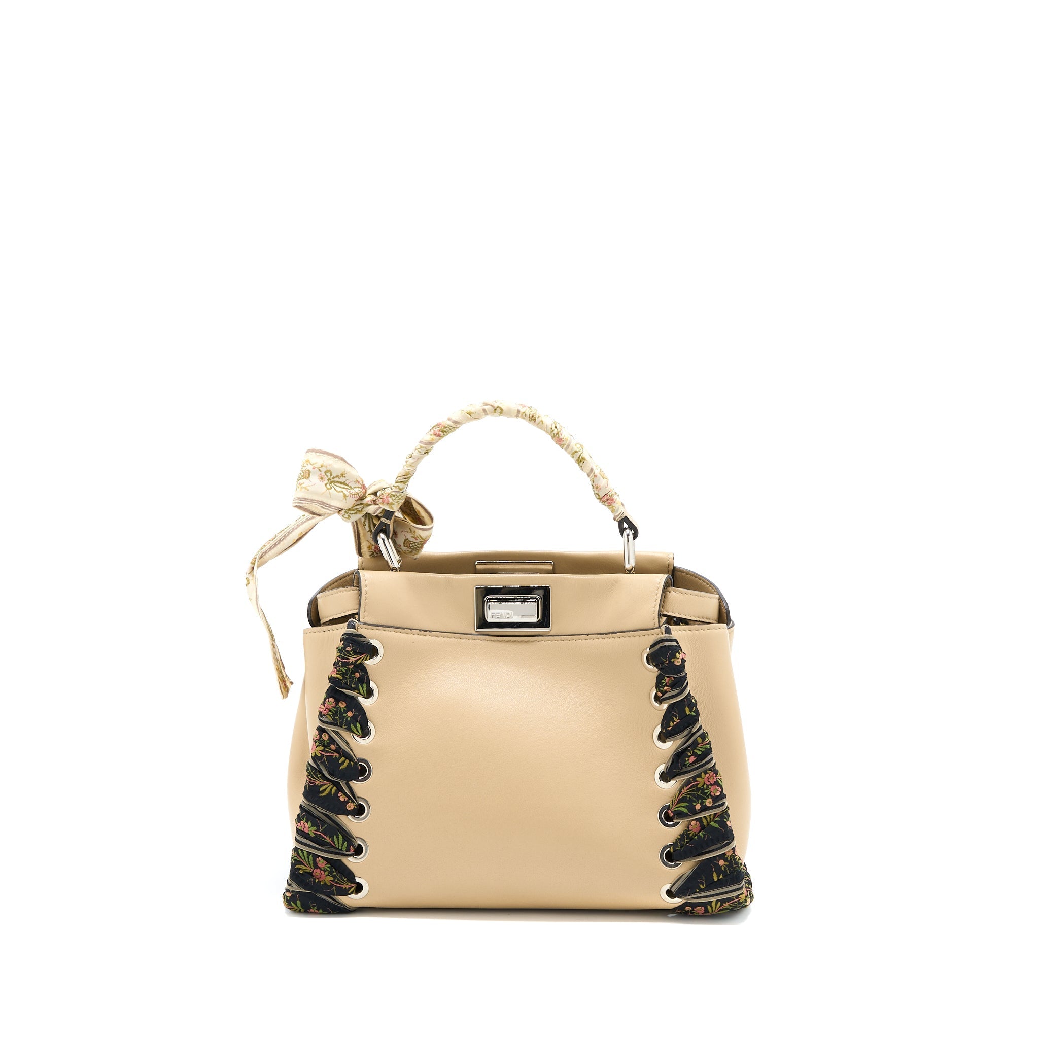 Fendi Mini Peekaboo Bag Limited Edition Beige/Multicolour SHW