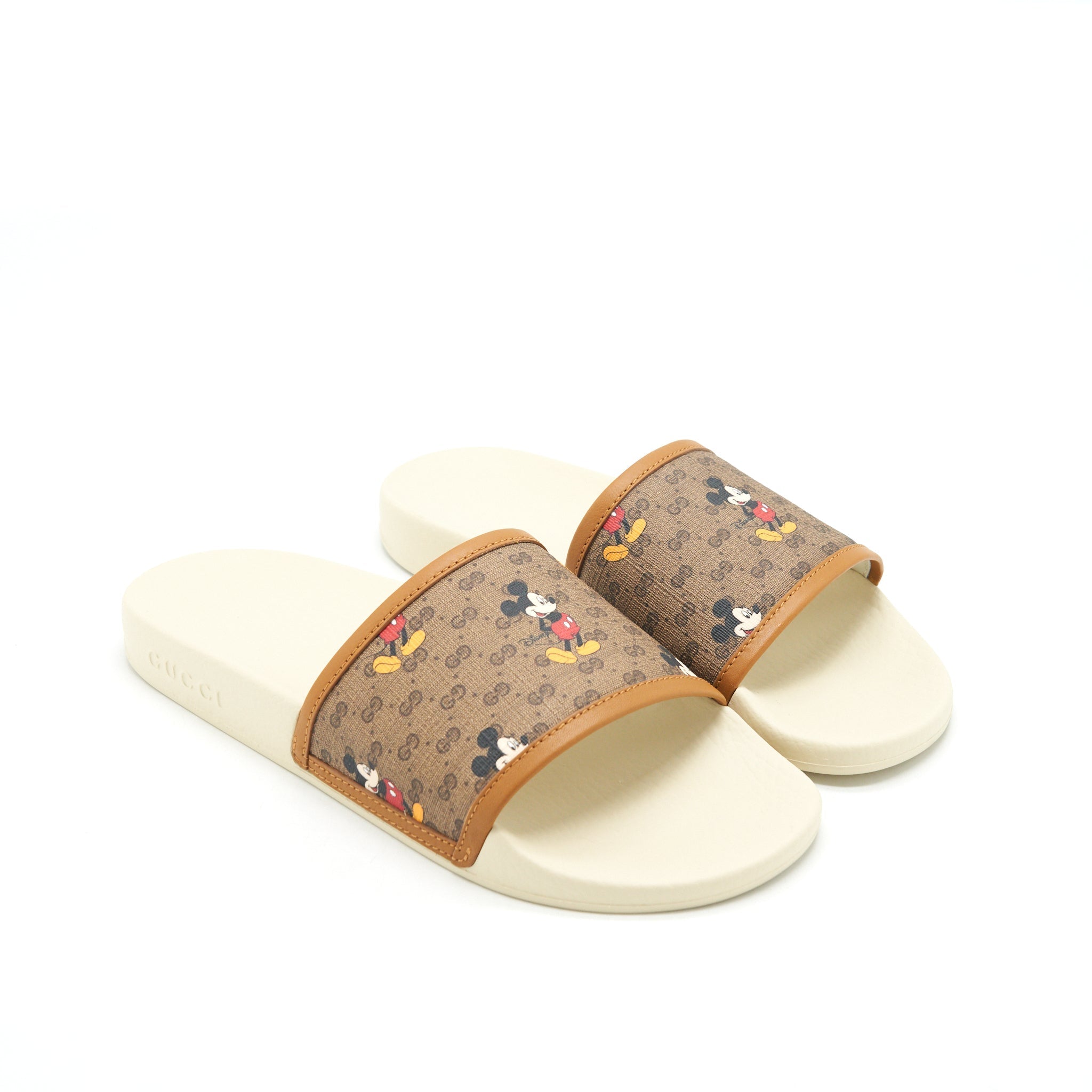 Gucci Size38 X Disney Mickey Mouse Canvas Sliders