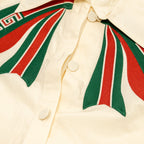 Gucci Size 46 Bow Shirt Cotton White/Multicolour