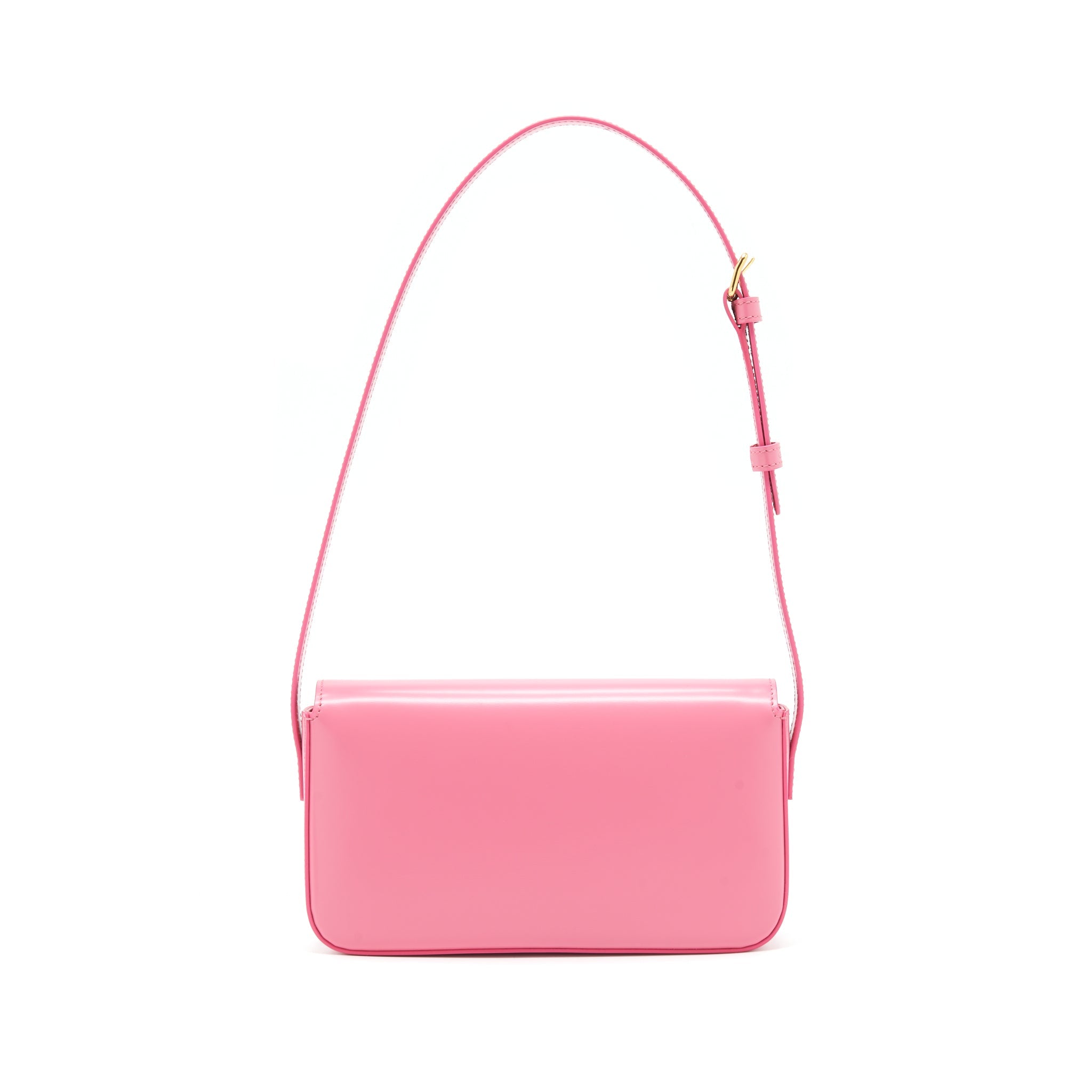 Celine Triomphe Shoulder Bag Shiny Calfskin Flamingo