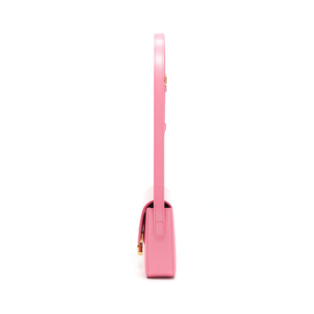 Celine Triomphe Shoulder Bag Shiny Calfskin Flamingo