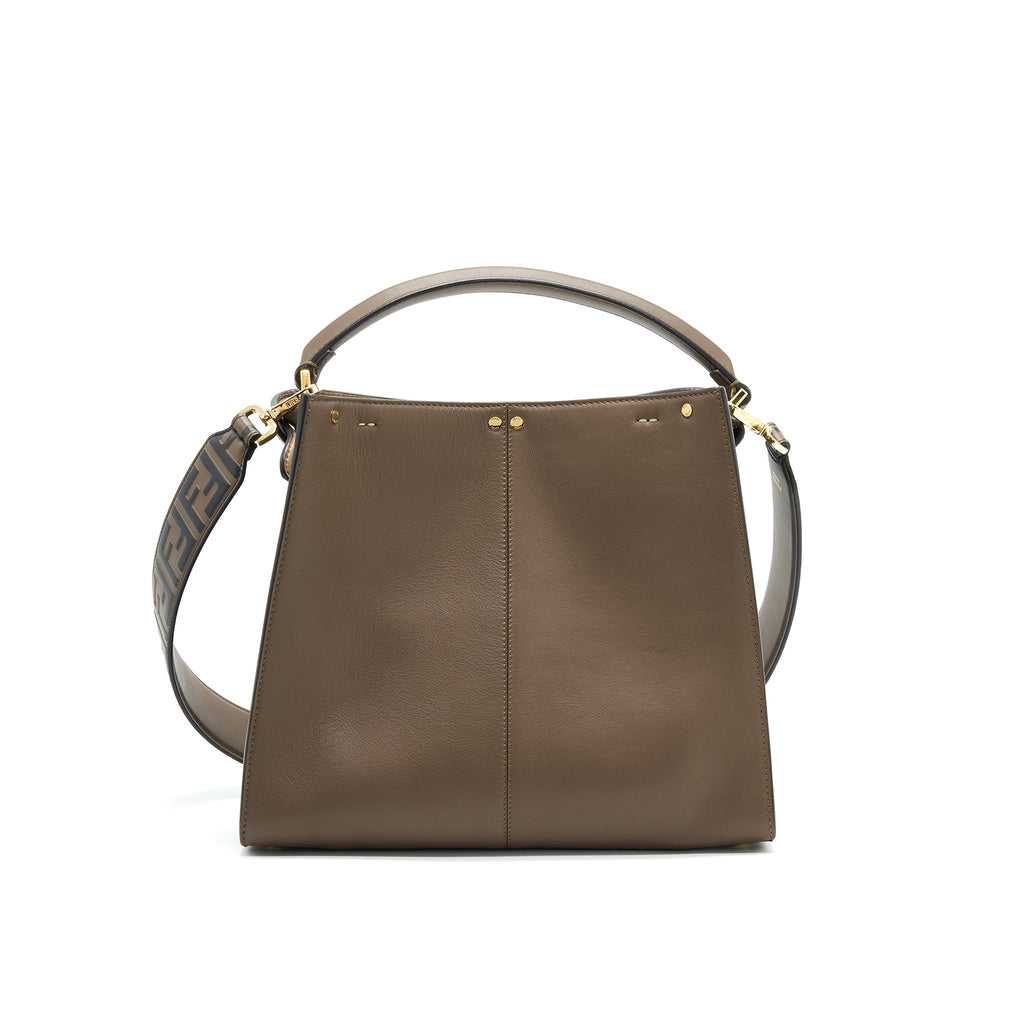 Fendi Peekaboo X-lite Medium Brown with an extra shoulder strap