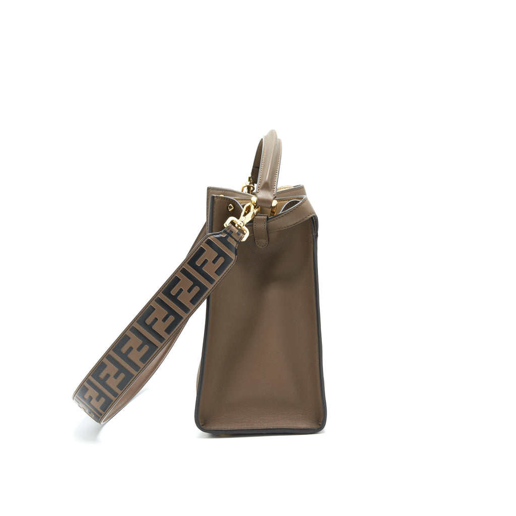 Fendi Peekaboo X-lite Medium Brown with an extra shoulder strap